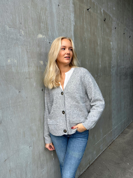 VMBOOM Cardigan - Light Grey Melange