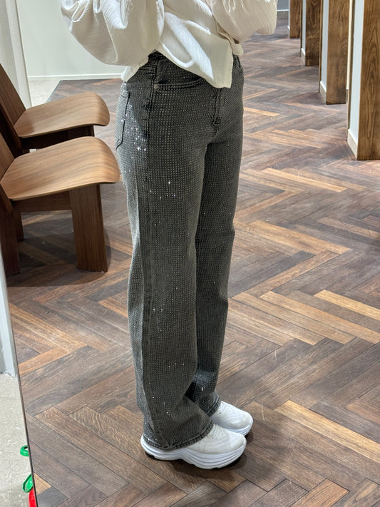VMTESSA Rhinestone Jeans - Medium Grey Denim